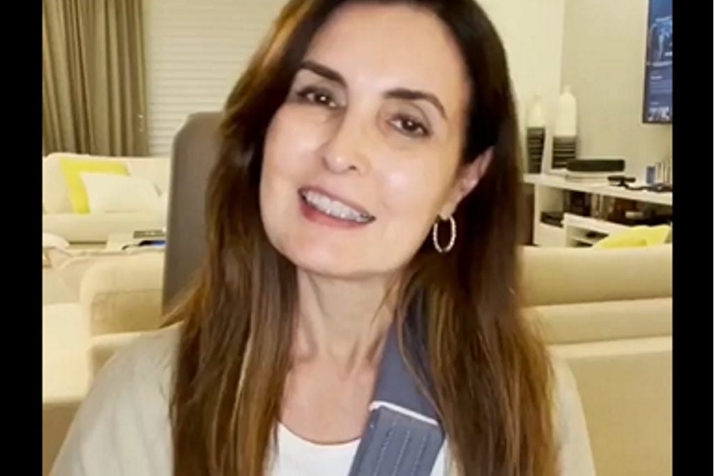 Fátima Bernardes em vídeo após cirurgia (Reprodução: Instagram)