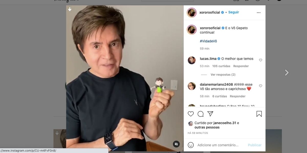 Xororó expõe acidente com brinquedo de neto (Reprodução)