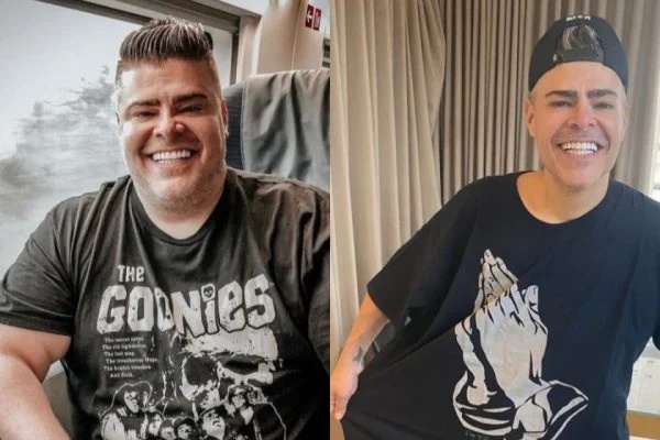 Rafael Vanucci exibiu seu antes e depois (Imagem: Reprodução)