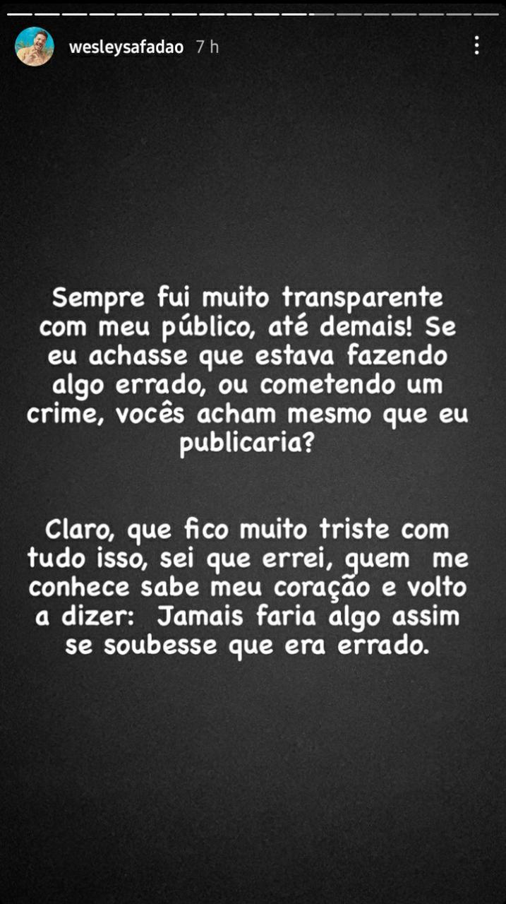 última parte dos stories do cantor (Foto: Reprodução/ Instagram)