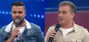 Zé Neto e Luciano Huck tiveram um momento inusitado no Domingão (Foto: Montagem/TV Foco)