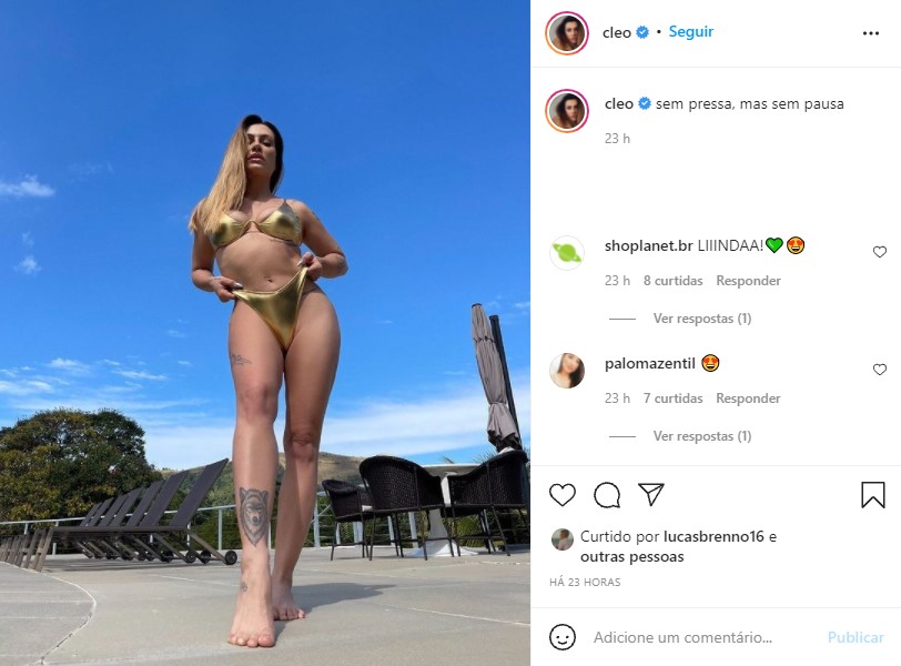 Cleo puxa a calcinha no limite e parte íntima volumosa explode - Foto: Reprodução