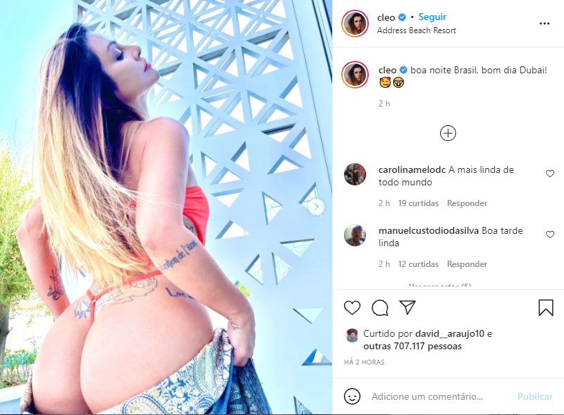 Cleo Pires desce parte de baixo da roupa e exibe bumbum gigante -Foto: Reprodução