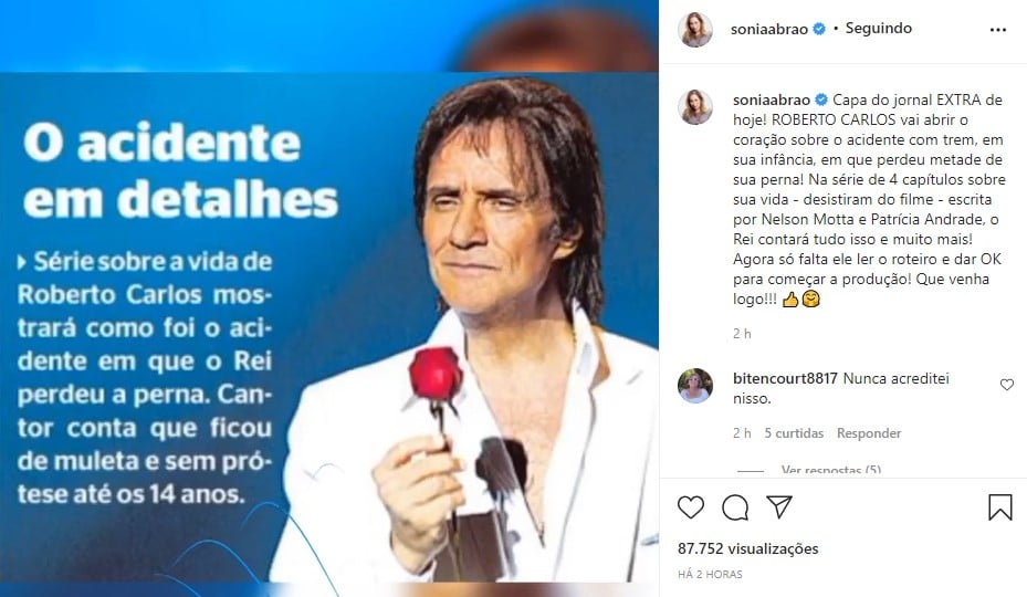 Sonia Abrão anunciou notícia sobre Roberto Carlos (Foto: Reprodução)