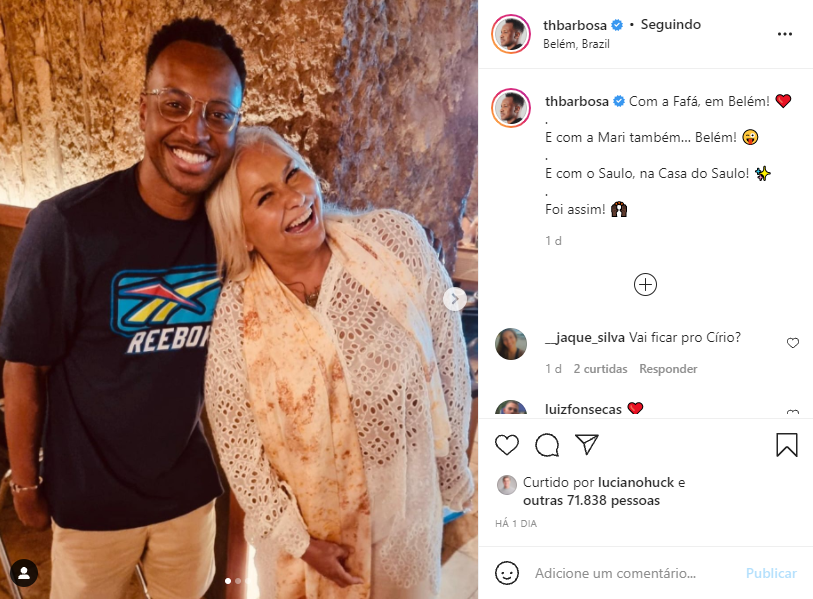 Thiaguinho almoçou com Fafá de Belém e deu o que falar nas redes sociai (Foto: Reprodução) Thiaguinho almoçou com Fafá de Belém e deu o que falar nas redes sociai (Foto: Reprodução)