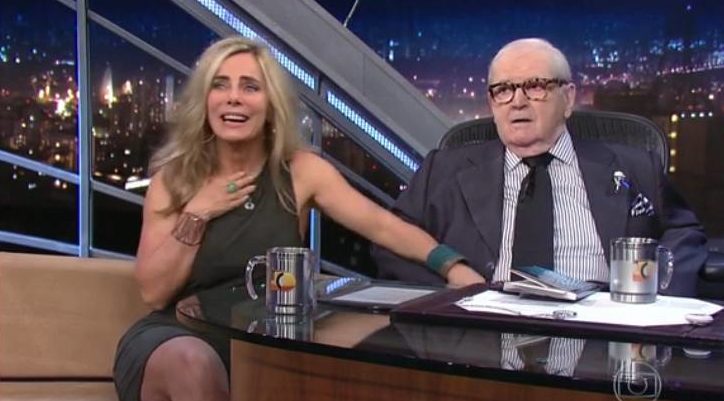 Jô Soares e Bruna Lombardi - Foto Globo