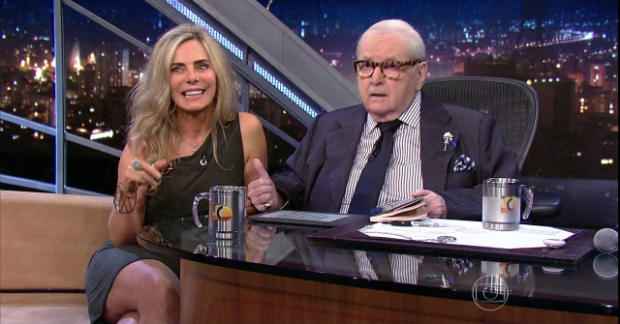 Jô Soares e Bruna Lombardi - Foto Globo