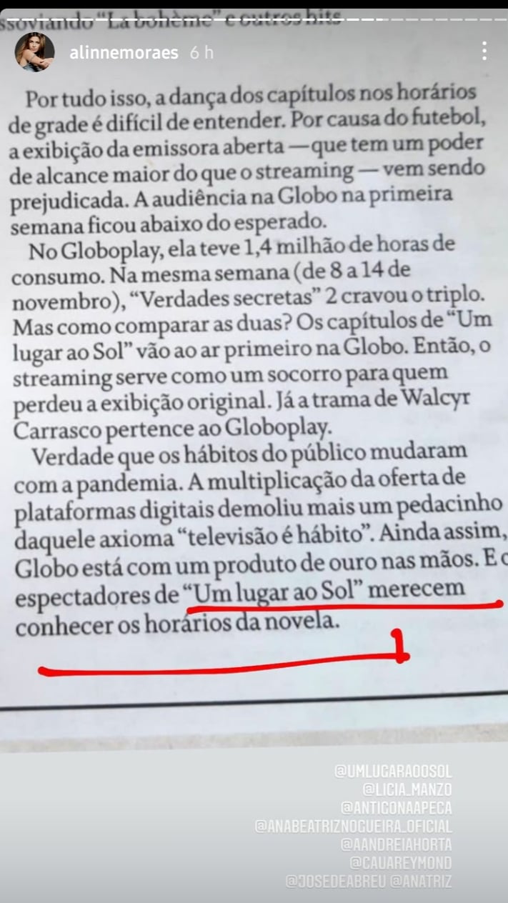 Publicação de Alinne Moraes em seu Instagram (Foto: Reprodução/ Instagram)