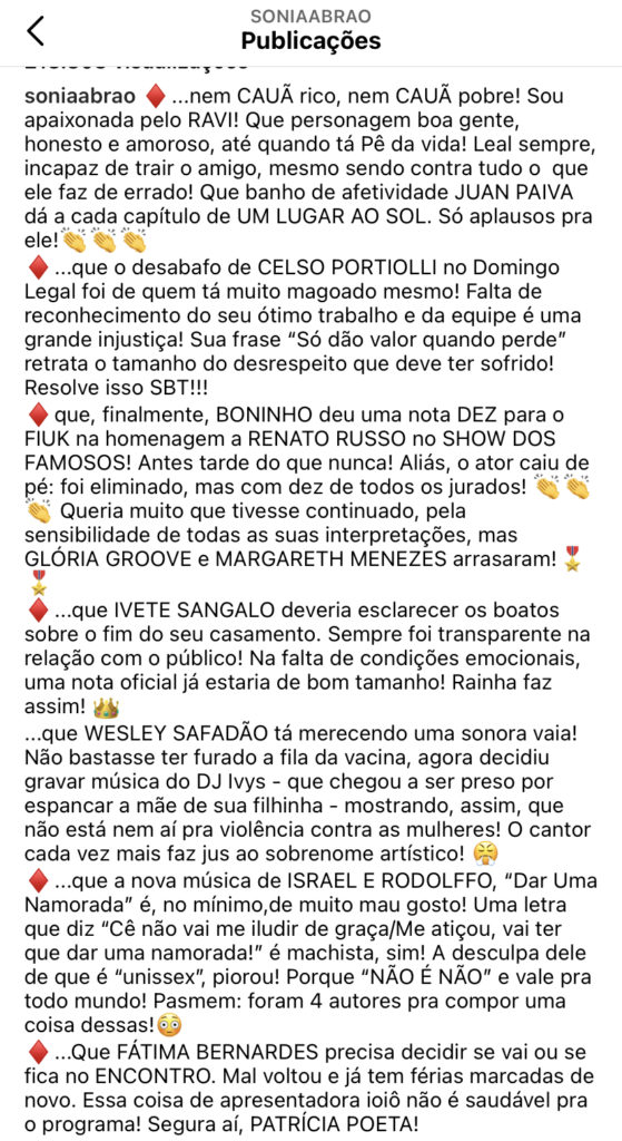 “Apresentadora iôiô”, Sonia Abrão solta o verbo contra Fátima, expõe nova saída da Globo e detona: “Desrespeito” “Apresentadora iôiô”, Sonia Abrão solta o verbo contra Fátima, expõe nova saída da Globo e detona: “Desrespeito”