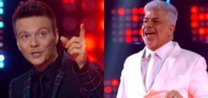 Michel Teló e Lulu Santos protagonizaram um momento inusitado no The Voice Brasil (Foto: Montagem/TV Foco)