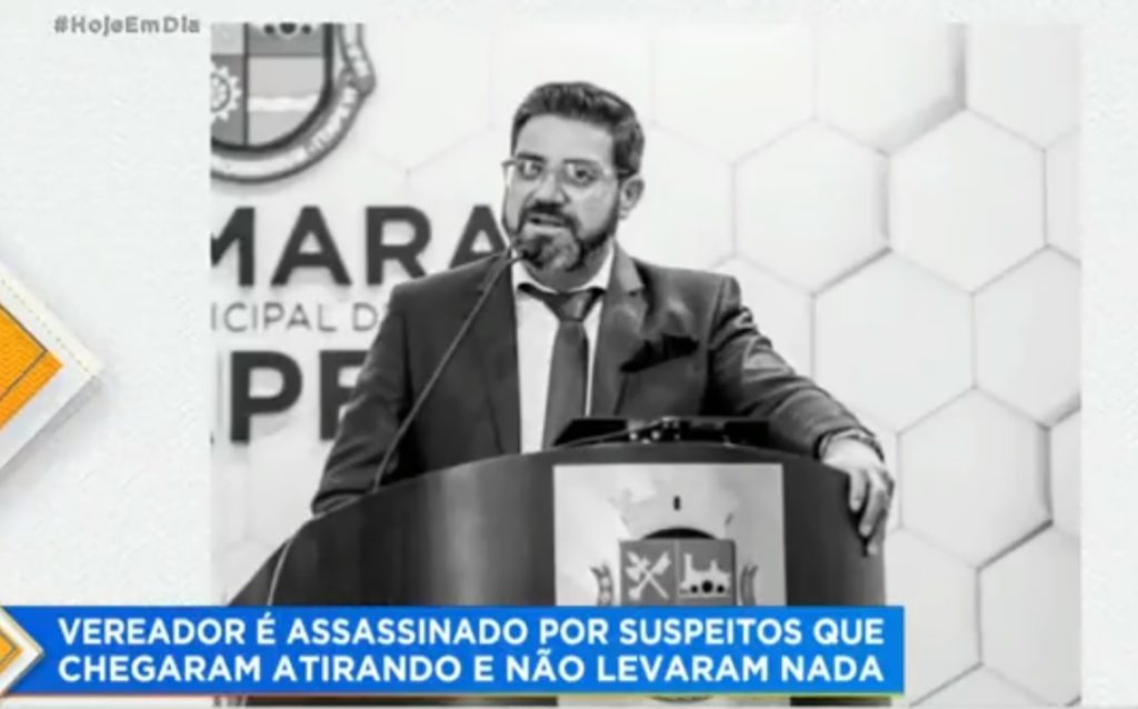 Vereador morto foi manchete no Hoje Em DIa Vereador morto foi manchete no Hoje Em DIa