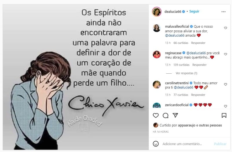 Dona Déa Lúcia compartilhou uma publicação falando sobre a saudade de Paulo Gustavo Dona Déa Lúcia compartilhou uma publicação falando sobre a saudade de Paulo Gustavo