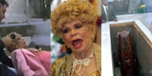 Dercy Gonçalves foi enterrada em pé (Foto: Reprodução/Record)
