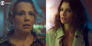 Barbara faz flagra de Elenice na novela Um Lugar ao Sol (Foto: Reprodução/Globo/Montagem/TV Foco)