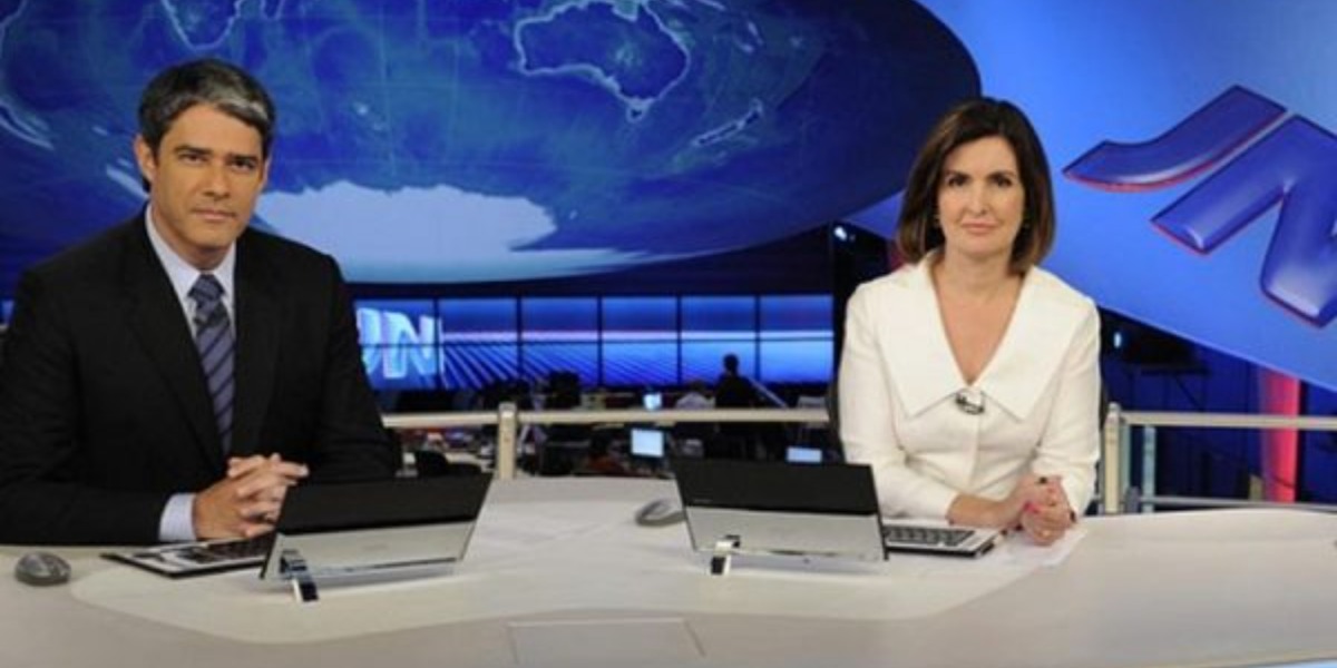 William Bonner e Fátima Bernardes na bancada do JN - Foto: Reprodução