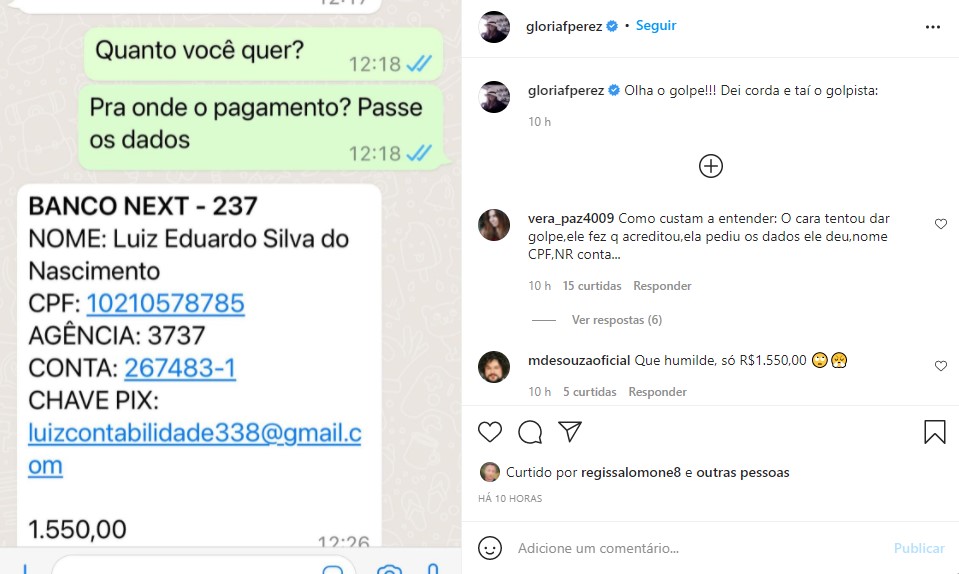 Gloria Perez expõe tentativa de golpe - Foto: Reprodução