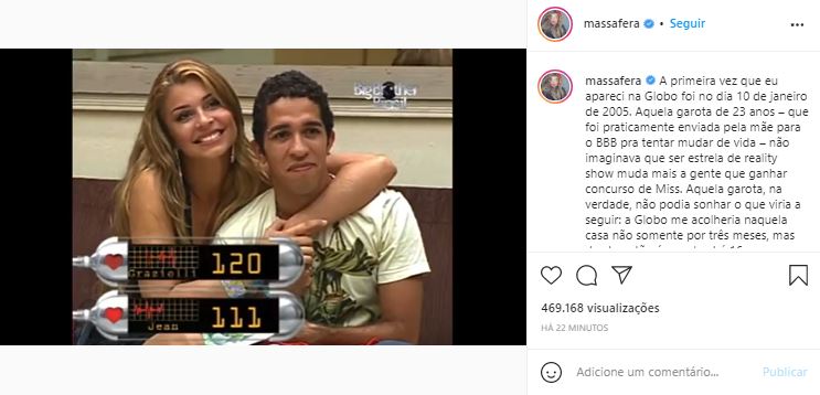 Grazi Massafera relembrou estreia no "BBB5" em post de demissão da Globo (Foto: Reprodução/Instagram) Grazi Massafera relembrou estreia no "BBB5" em post de demissão da Globo (Foto: Reprodução/Instagram)