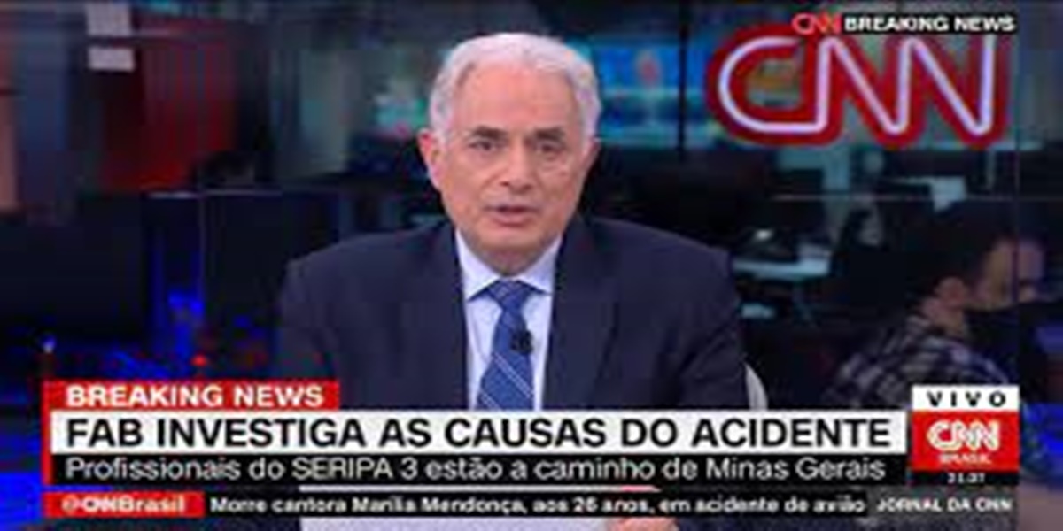 William Waack falou sobre acidente aéreo envolvendo a sertaneja (Foto: reprodução) 