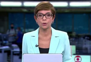 Renata Lo Prete no comando do Jornal da Globo (Foto: Reprodução/Globo)