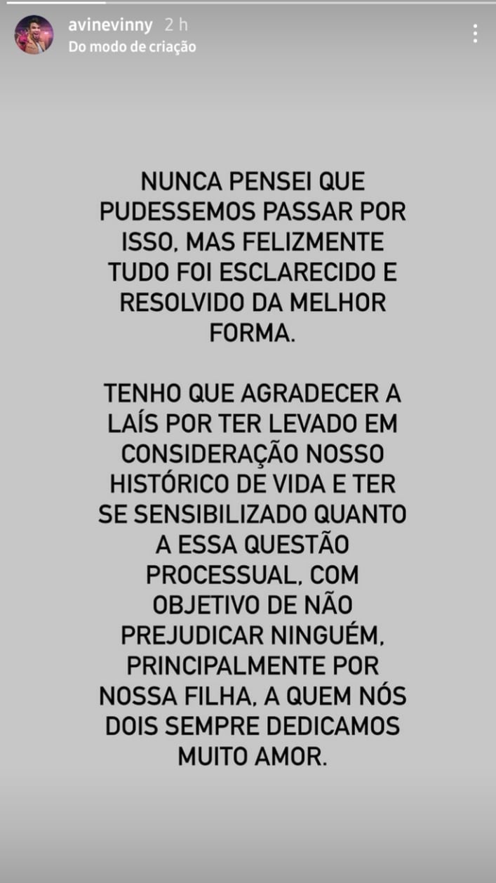 Publicação de Ávine Vinny (Foto: Reprodução/ Instagram)