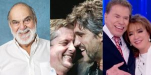 Lima Duarte, Victor , Léo, Silvio Santos e íris Abravanel (Reprodução)