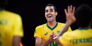 Douglas Souza em jogo de vôlei. (Foto: Divulgação)