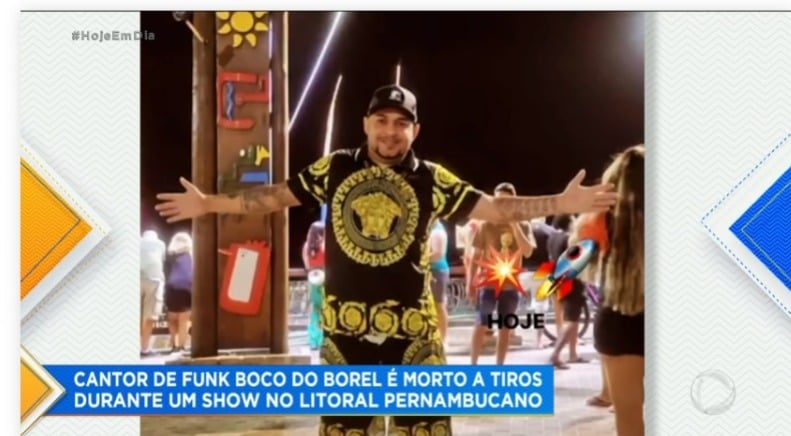 A morte do Mc Boco do Borel foi uma das manchetes do Hoje Em Dia