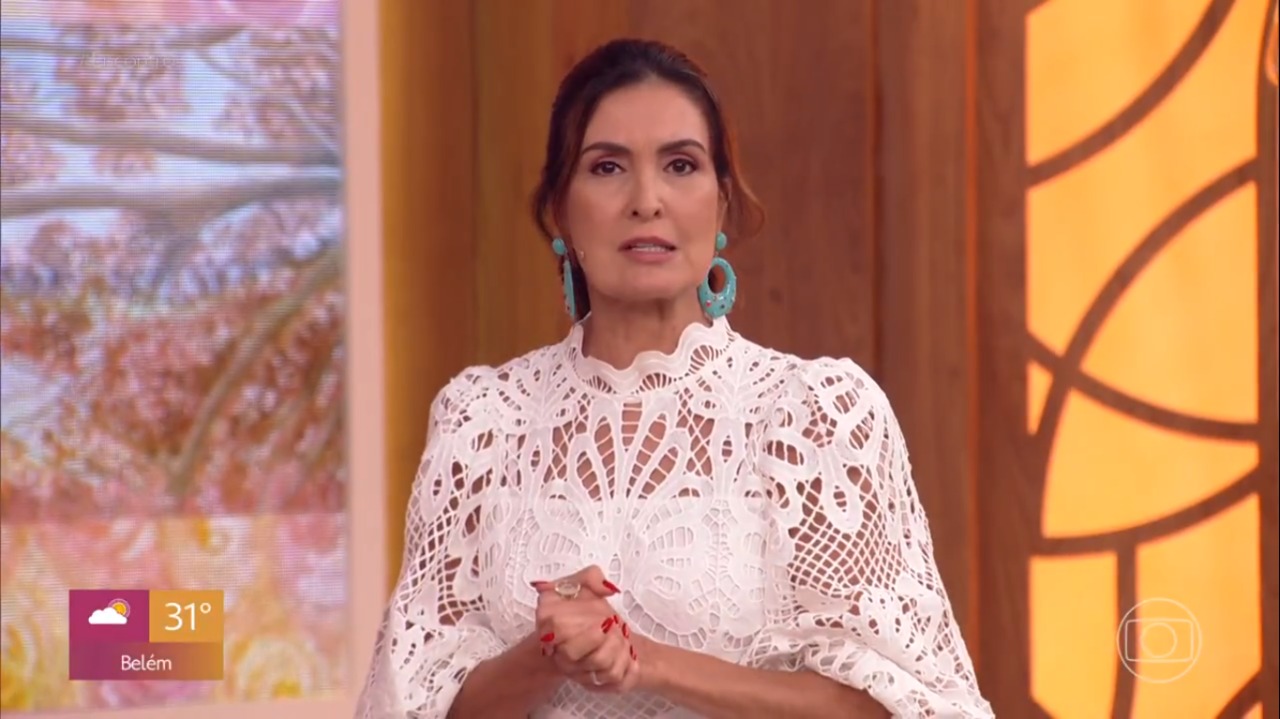 Fátima Bernardes sob o comando do Encontro (Foto: Reprodução/Globo) 