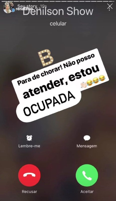 Denílson fez ligação para Renata Fan durante a madrugada (Foto: Reprodução)