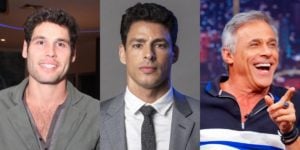 Dudu Azevedo, Cauã Reymond e Oscar Magrini (Foto: AgNews/Divulgação/TV Globo/SBT)