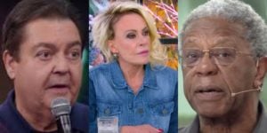 Faustão, Ana Maria Braga e Milton Gonçalves (Foto: Reprodução/TV Globo)
