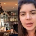 Gkay sobe na mesa e faz discurso sobre a falta de comida na Farofa (Foto: Montagem/ Reprodução)