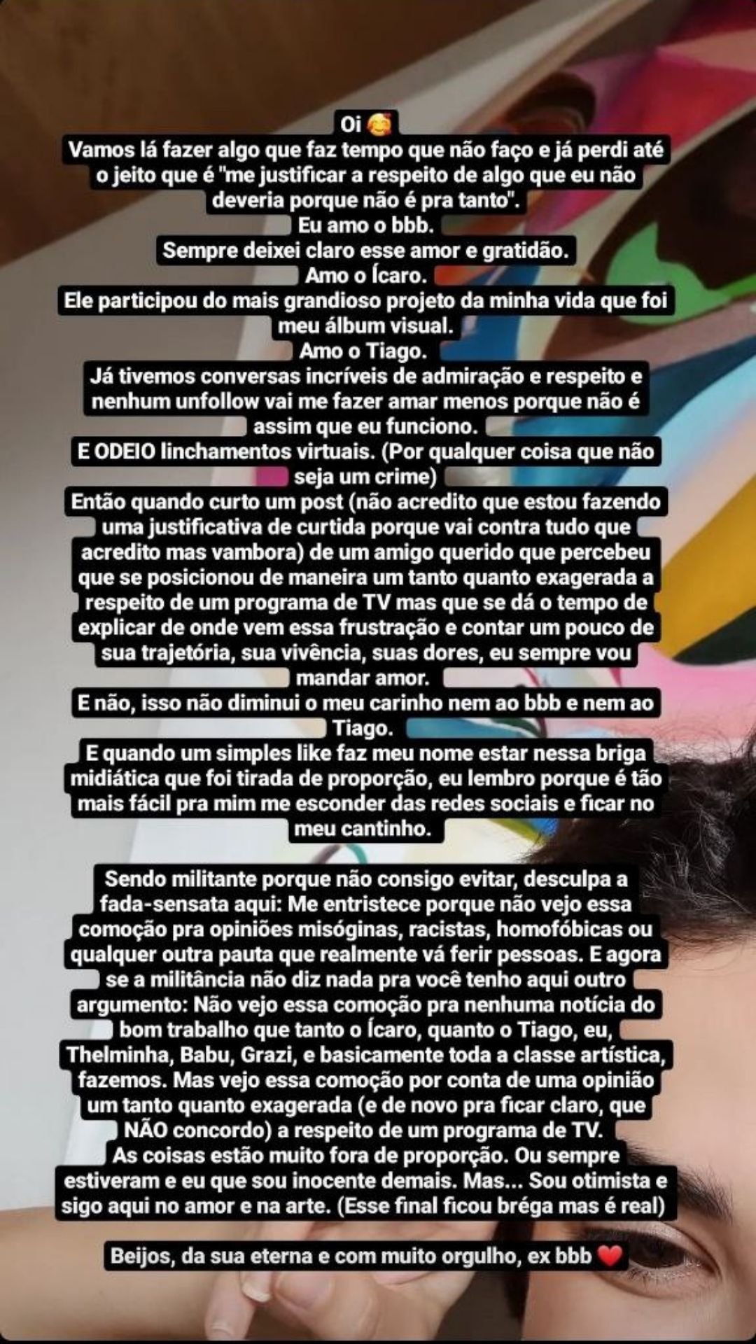 Manu Gavassi decidiu se pronunciar sobre a polêmica com Tiago Leifert e Ícaro Silva (Foto: Reprodução)