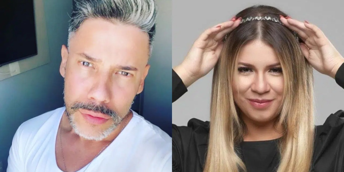 Marília Mendonça e o maquiador Eduardo Make Hair - Foto: Reprodução