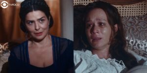 Luisa agrade Teresa por seus cuidados na novela Nos Tempos do Imperador (Foto: Montagem/TV Foco)