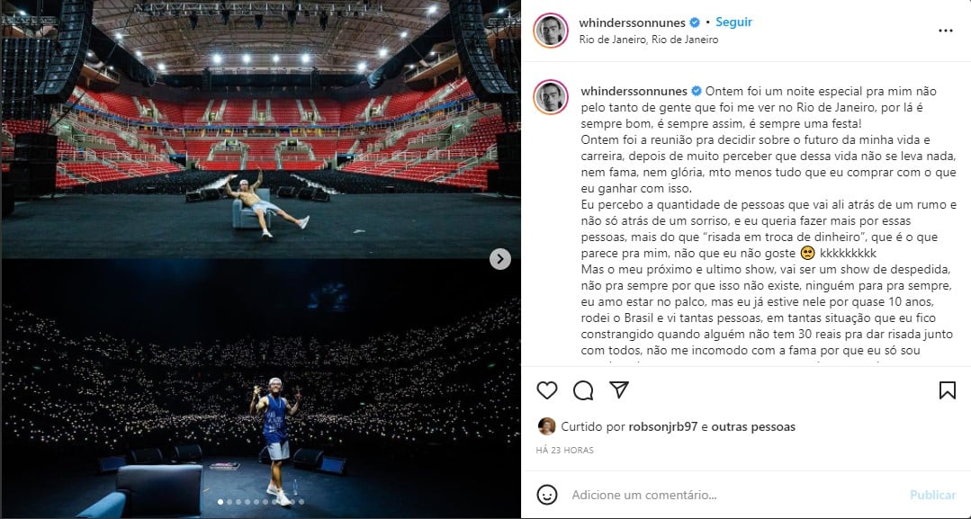 Whindersson Nunes divulga textão de despedida nas redes sociais - Foto: Reprodução