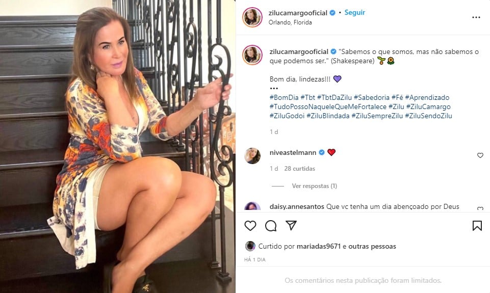 Zilu Camargo ergue vestido e mostra pernões aos 63 anos - Foto: Reprodução