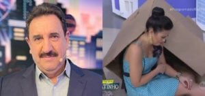 Ratinho e Milene Pavorô no SBT (Foto: Montagem/TV Foco)