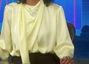 Aline Midlej, âncora da Globo chorou ao vivo durante o Jornal das 10 (Foto: Reprodução)