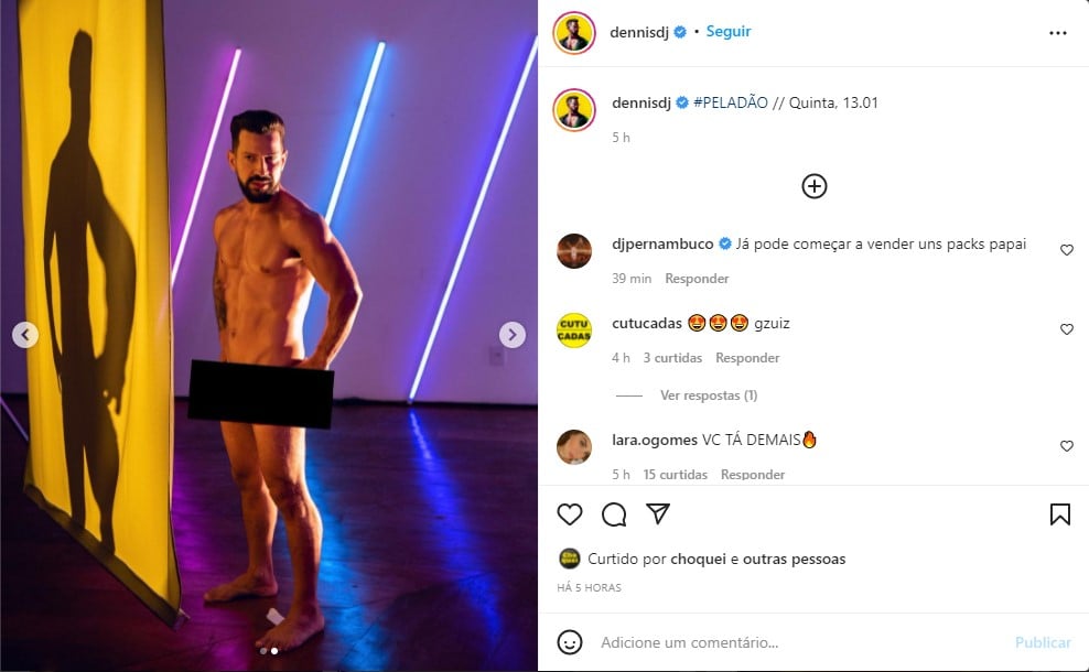 Dennis DJ surge nu em foto nas redes sociais - Foto: Reprodução