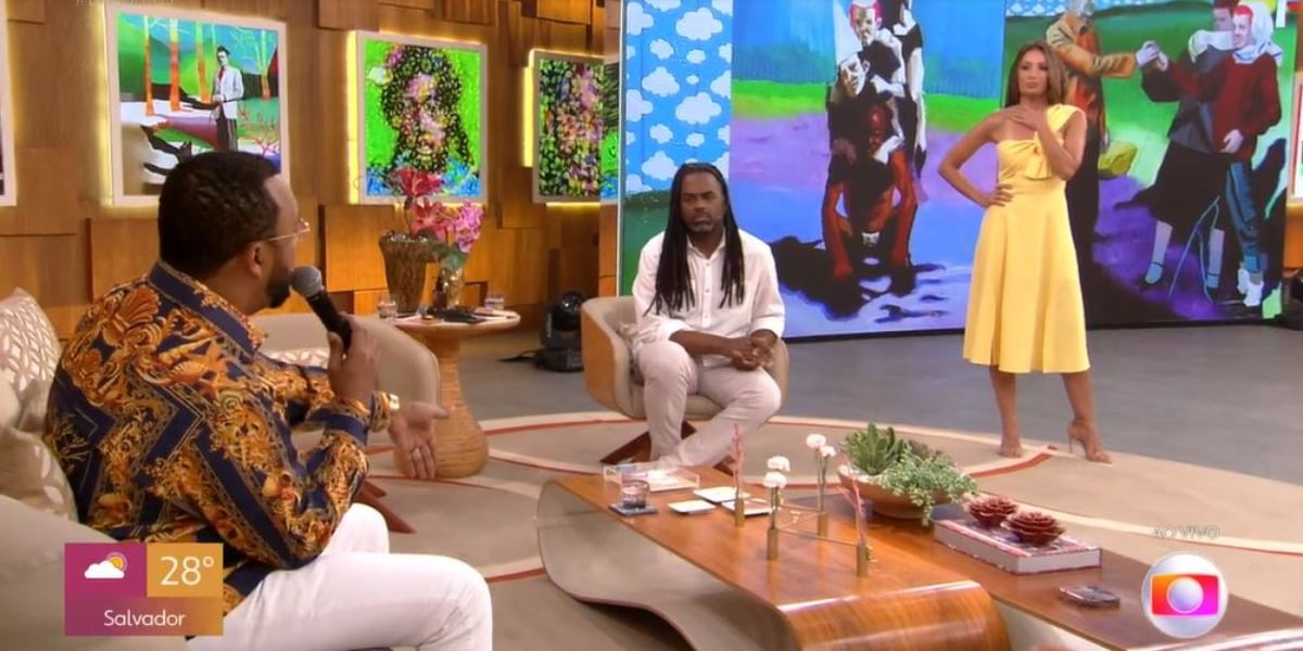 Dudu Nobre no "Encontro" com Manoel Soares e Patrícia Poeta (Foto: Reprodução/TV Globo)