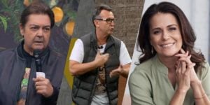 Faustão, Neto e Adriana Araújo (Montagem: TV Foco)