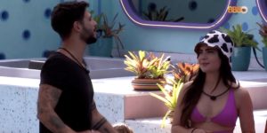 Rodrigo contou para Jade Picon que deu flechada nela no BBB22 (Foto: Reprodução)