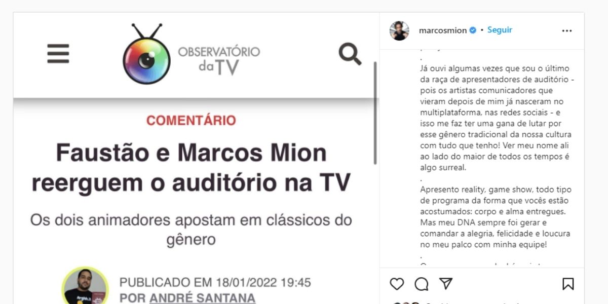 "Dá vontade de gritar", Mion explode ao ser comparado com Faustão, diz o que pensa e assume: "Ultrapassado" "Dá vontade de gritar", Mion explode ao ser comparado com Faustão, diz o que pensa e assume: "Ultrapassado"