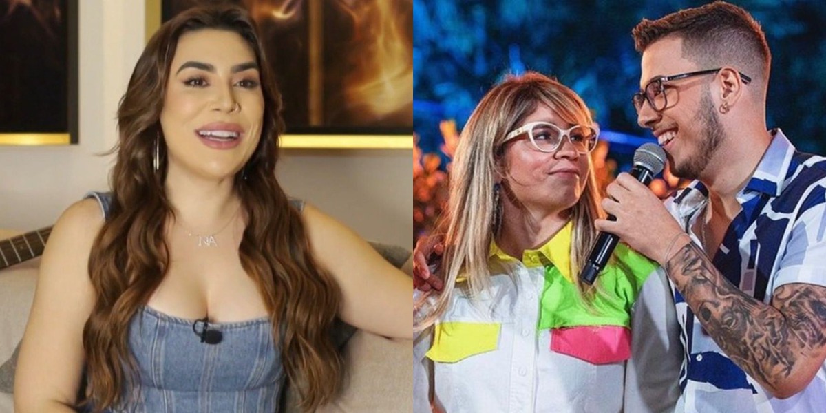 Naiara Azevedo foi detonada por João Gustavo, irmão de Marília Mendonça (Foto: Reprodução/Globoplay/Divulgação)