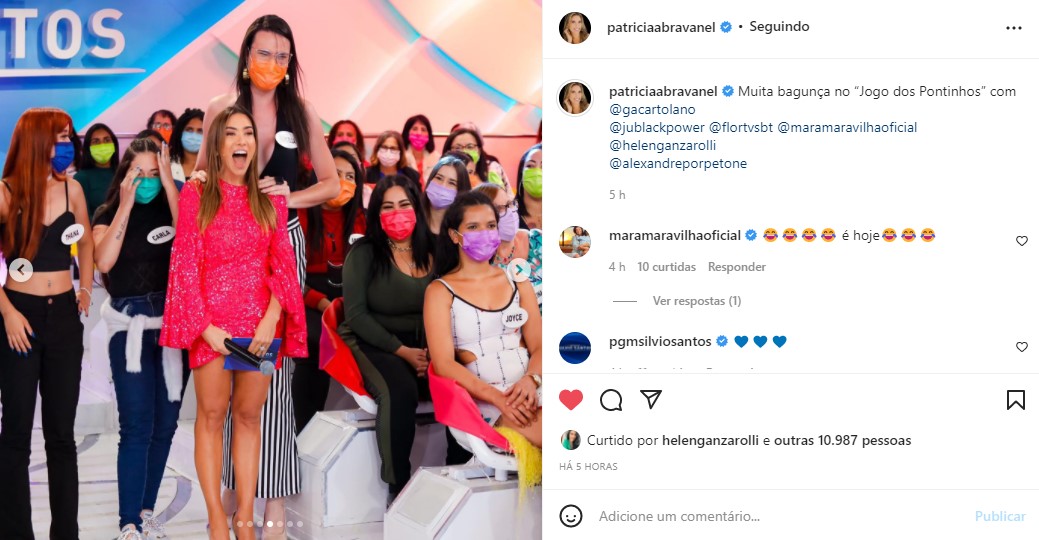 Patrícia Abravanel fica surpresa com altura de participante (Foto: Reprodução)