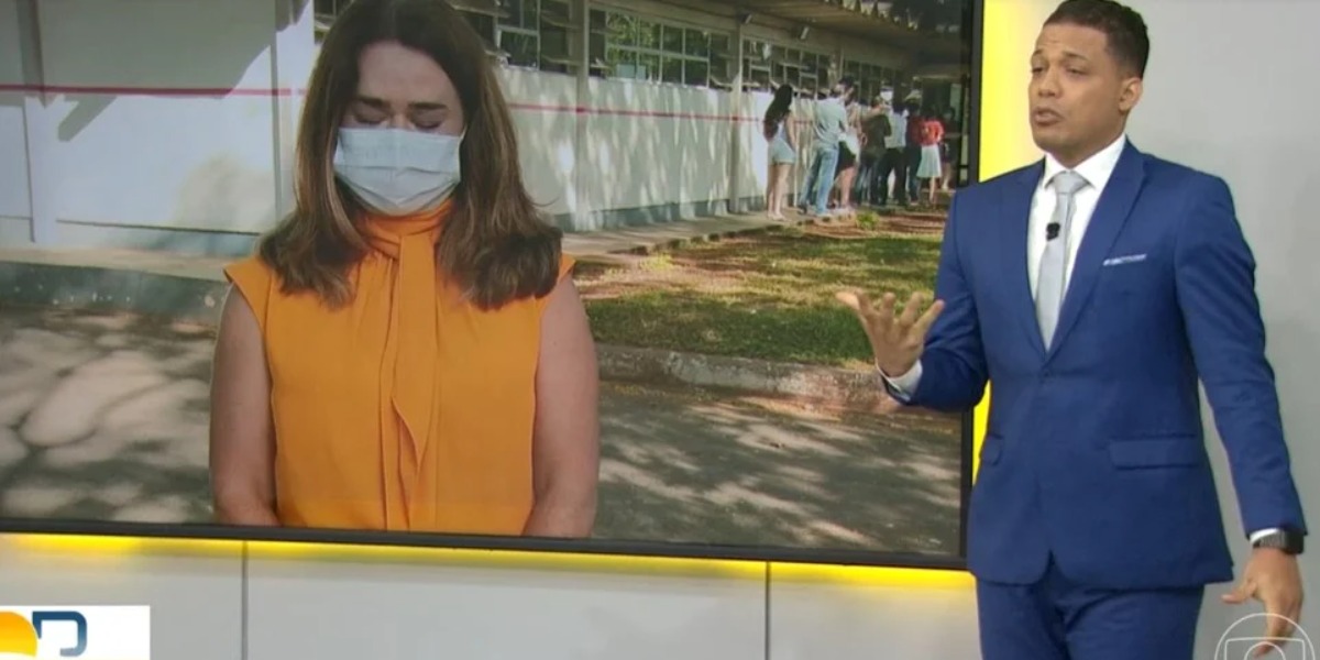 Repórter Maria Fernandes Soares e o apresentador Fred Ferreira, da Globo - Foto: Reprodução