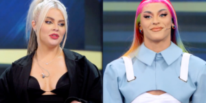 Luísa Sonza e Pabllo Vittar disputaram no Domingão (Foto: Reprodução)