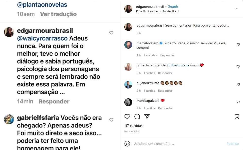 Viúvo de Gilberto Braga detona Walcyr Carrasco - Foto: Reprodução