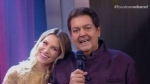 Faustão e Anne Lotterman na Band - Foto: Reprodução